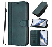 Étui portefeuille Oukitel C38 en cuir, fermeture magnétique, vert foncé