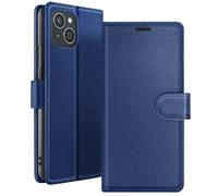 Étui Portefeuille pour Apple iPhone 15 Plus Support et Languette Zanaé Bleu nuit