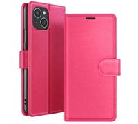 Étui Portefeuille pour Apple iPhone 15 Plus Support et Languette Zanaé Fuchsia