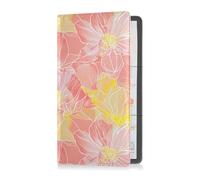 Étui portefeuille pour documents essentiels, permis de conduire, cartes d'assurance et d'immatriculation en cuir de qualité supérieure, motif fleurs vives abstraites