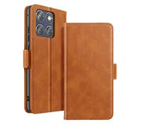 Étui Portefeuille pour Edge 70 Fusion à Effet Patiné avec Support, Marron