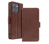 Étui Portefeuille pour Edge 70 Fusion à Effet Patiné avec Support, Marron foncé