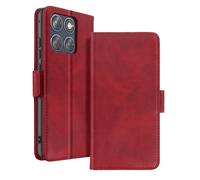 Etui Portefeuille Motorola Edge 70 Fusion Effet Patiné Support Rouge