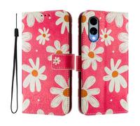 Étui portefeuille pour Fujitsu Arrows We2 / F-52E, 3 emplacements pour cartes, 1 fente pour espèces, cuir synthétique à rabat avec béquille, boucle magnétique, anti-choc, compatible avec sans fil