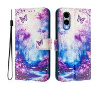 Étui portefeuille pour Fujitsu Arrows We2 / F-52E, 3 emplacements pour cartes, 1 fente pour espèces, étui à rabat en cuir synthétique avec béquille, boucle magnétique, anti-choc, compatible avec sans