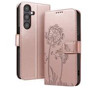 Zanaé – Étui portefeuille pour Galaxy A05s – Premium design fleurs et papillon – Rose champagne