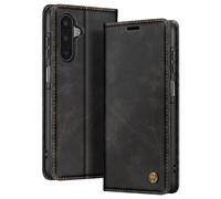 Avizar Étui Portefeuille pour Galaxy A17 Collection CaseMe Effet Vintage Noir