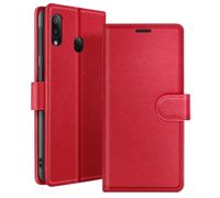 Étui Portefeuille pour Galaxy A20e avec Fonction Support et Languette Magnétique Rouge