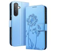 Étui Portefeuille pour Galaxy A26 Premium Design Fleurs Papillon Zanaé Bleu clair