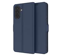 Étui portefeuille pour Galaxy A27 Effet Cuir Mat avec Support Vidéo Bleu nuit