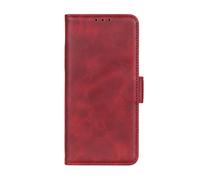 Étui portefeuille pour Galaxy A27 Effet Cuir Vintage avec Fonction Support Rouge
