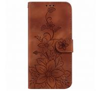 Etui portefeuille Galaxy A27 Motif Fleur de Lys - Fonction Support - Marron