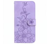 Etui Portefeuille Samsung Galaxy A27 Motif Fleur de Lys Support Violet