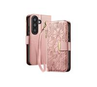 Avizar Étui Portefeuille pour Galaxy A37 Motif Floral avec Poche Zippée Intégré