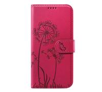 Étui Portefeuille pour Galaxy A37 Premium Design Fleurs Papillon Zanaé Rouge