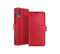 Etui Portefeuille pour Galaxy M10 avec Fonction Support et Languette Magnétique Zanaé Rouge
