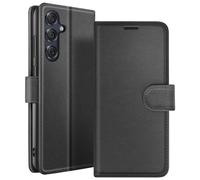 Étui Portefeuille pour Galaxy M55 avec Fonction Support et Languette Magnétique Zanaé Noir