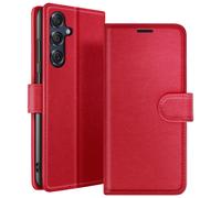 Étui Portefeuille pour Galaxy M55 avec Fonction Support et Languette Magnétique Zanaé Rouge