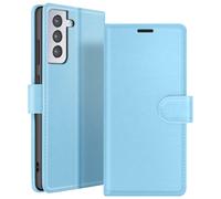 Étui Portefeuille pour Galaxy S21 avec Fonction Support et Languette Magnétique Bleu clair