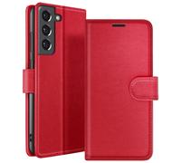 Étui Portefeuille pour Galaxy S21 FE 5G avec Support et Languette Magnétique Zanaé Rouge