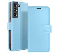 Zanaé Étui portefeuille pour Galaxy S21 FE 5G avec support et languette magnétique Bleu clair