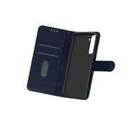 Etui Portefeuille pour Galaxy S21 Plus Chesterfield Grainé Fonction Stand Bleu nuit