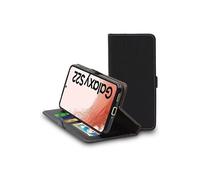 Etui Portefeuille pour Galaxy S22 5G PU Cuir Porte-Cartes Support Stand, Noir