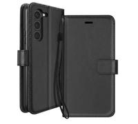 Etui Portefeuille pour Galaxy S23 avec Dragonne et Support Vidéo Mayaxess Noir