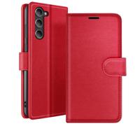 Etui Portefeuille pour Galaxy S23 Plus avec Support et Languette Magnétique Zanaé Rouge