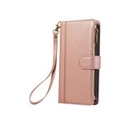 Étui Portefeuille Pour Galaxy S24 Fe À Zip Avec Bandoulière Détachable Rose