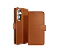 Etui Portefeuille pour Galaxy S24 Plus avec Support et Languette Magnétique Zanaé Marron