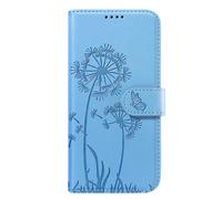 Étui Portefeuille pour Galaxy S24 / S25 Premium Design Fleurs Papillon Zanaé Bleu clair