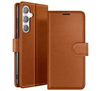 Etui Portefeuille pour Galaxy S24 avec Fonction Support et Languette Magnétique Zanaé Marron