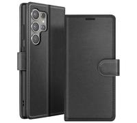 Étui Portefeuille pour Galaxy S24 Ultra avec Support et Languette Magnétique Noir