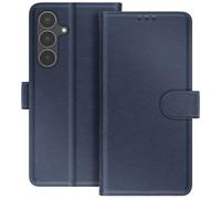 Etui Portefeuille pour Galaxy S25 FE Série Chesterfield avec Fonction Support Bleu nuit