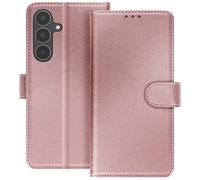 Etui Portefeuille pour Galaxy S25 FE Série Chesterfield avec Fonction Support Rose champagne