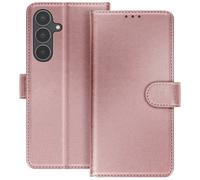 Étui Portefeuille pour Galaxy S25 FE Série Chesterfield avec Fonction Support Rose champagne