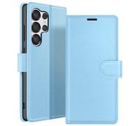 Étui Portefeuille pour Galaxy S25 Ultra avec Support et Languette Magnétique Zanaé Bleu clair