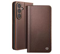 Qialino Étui Portefeuille pour Galaxy S26 avec Support en Cuir Effet Mat Marron