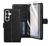 Étui Portefeuille pour Galaxy S26 avec Verre Trempé et Dragonne Enkay Noir