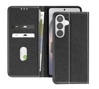 Etui Portefeuille pour Galaxy S26 Plus Série Chesterfield Grainé Fonction Stand Noir