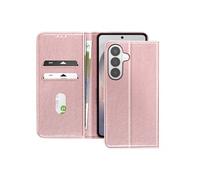 Etui Portefeuille pour Galaxy S26 Plus Série Chesterfield Grainé Fonction Stand Rose