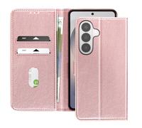 Étui Portefeuille pour Galaxy S26 Plus Série Chesterfield Grainé Fonction Stand Rose