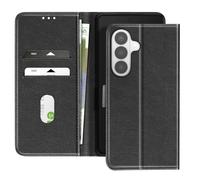 Étui Portefeuille pour Galaxy S26 Série Chesterfield Grainé Fonction Stand Noir