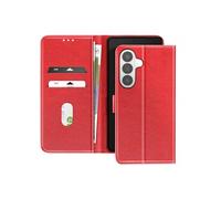 Etui Portefeuille pour Galaxy S26 Série Chesterfield Grainé Fonction Stand Rouge