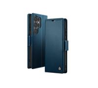 Étui Portefeuille pour Galaxy S26 Ultra Anti-RFID Effet Cuir Brillant CaseMe Bleu nuit