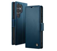 Étui Portefeuille pour Galaxy S26 Ultra Anti-RFID Effet Cuir Brillant CaseMe Bleu nuit