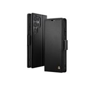 Etui Portefeuille pour Galaxy S26 Ultra Anti-RFID Effet Cuir Brillant Noir