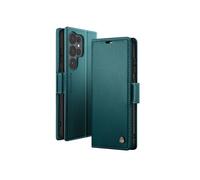 Etui Portefeuille pour Galaxy S26 Ultra Anti-RFID Effet Cuir Brillant Vert foncé