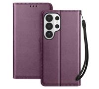 Étui Portefeuille pour Galaxy S26 Ultra avec Dragonne et Fonction Support Vidéo Violet
